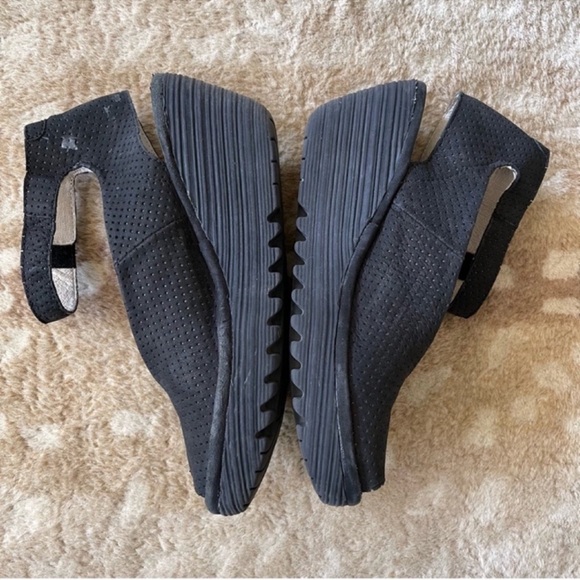 Fly London Yala Platform Wedge Ankle Strap Leather Sandal Black Perf Nubuck 40 - Picture 4 of 15